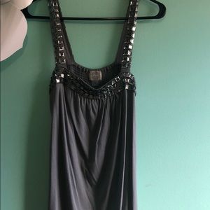 Gray tank with jewels